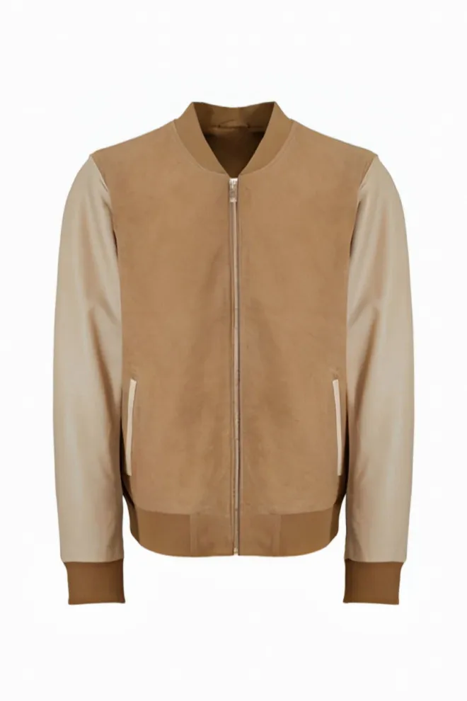 blouson teddy cuir et daim