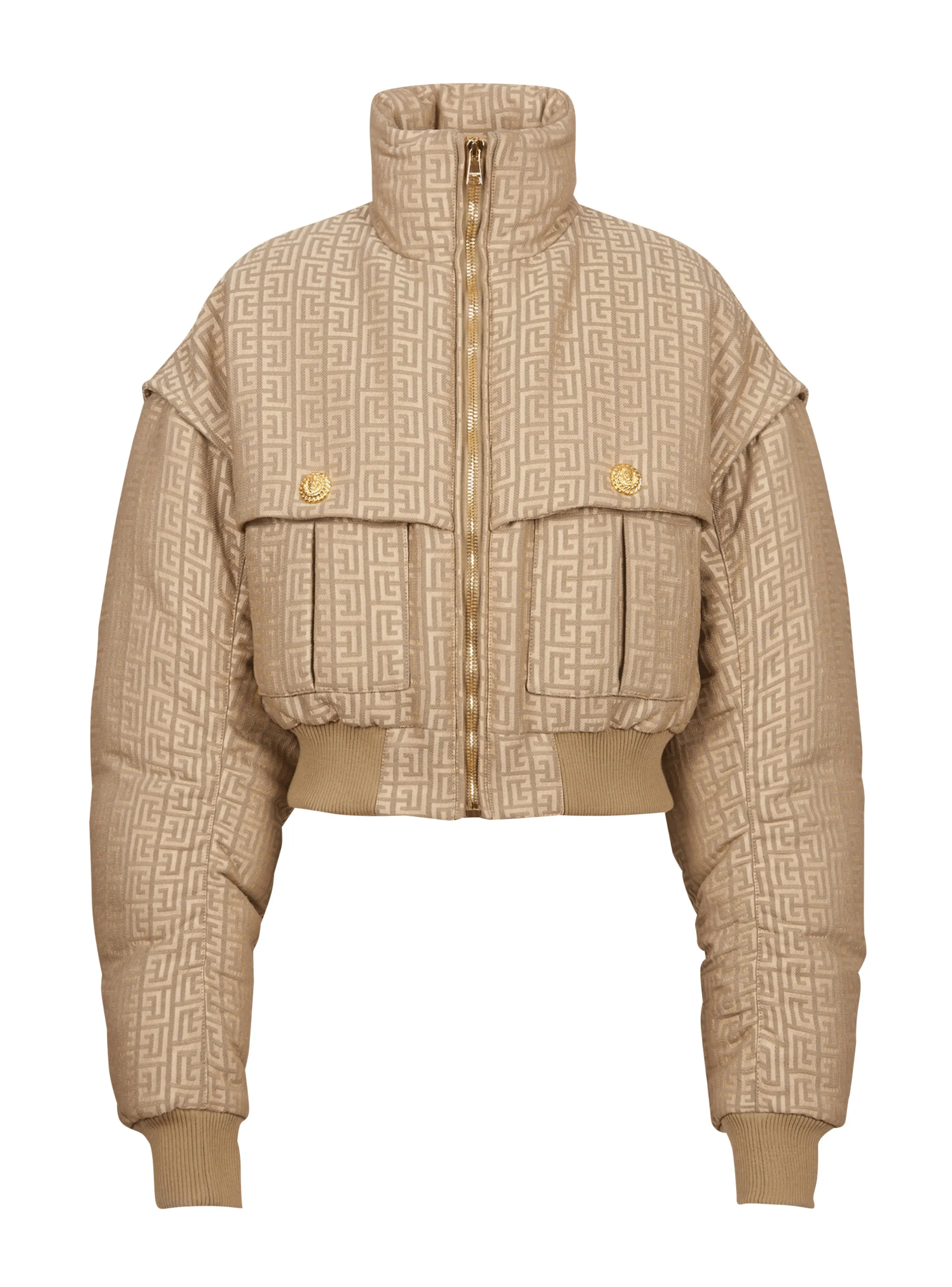 BOMBER COURT EN JACQUARD MONOGRAMME PB LABYRINTHE - BALMAIN pour FEMME | Printemps