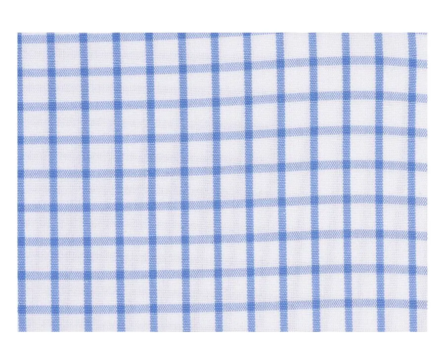 Chemise blanche carreaux bleus - Col américain Grayson