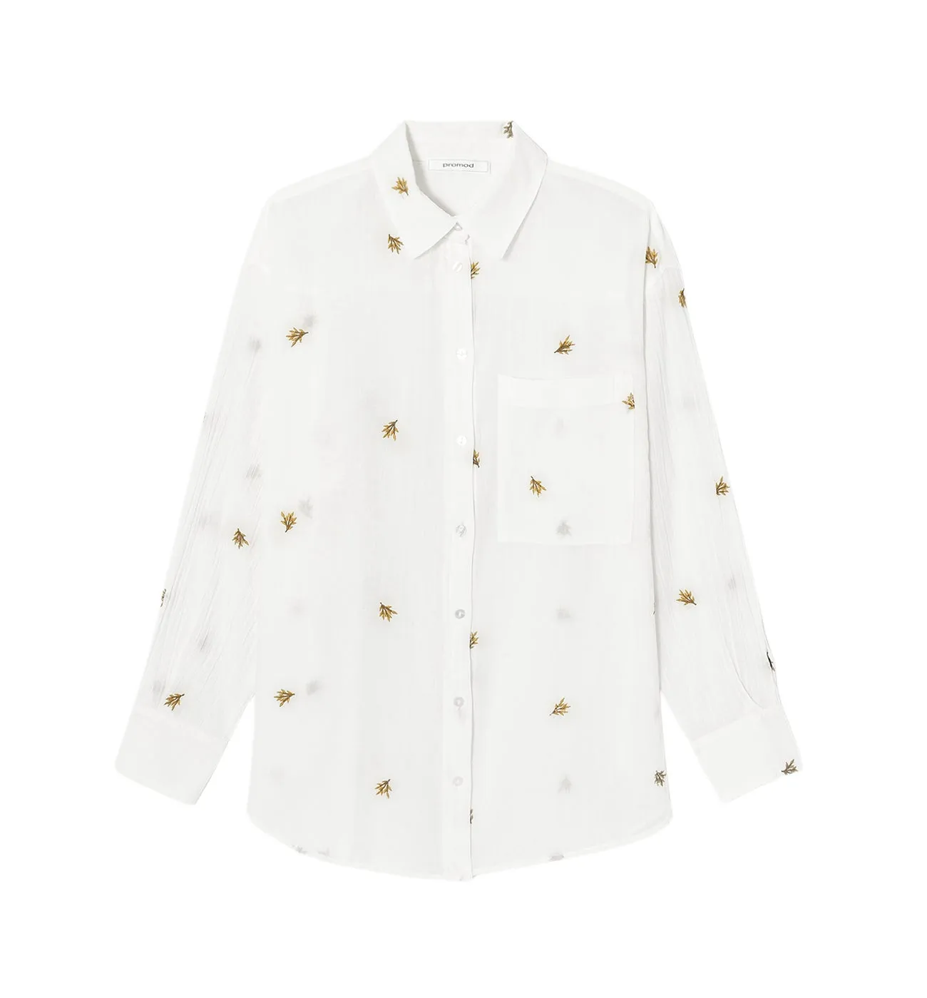 Chemise oversize brodée - Ecru