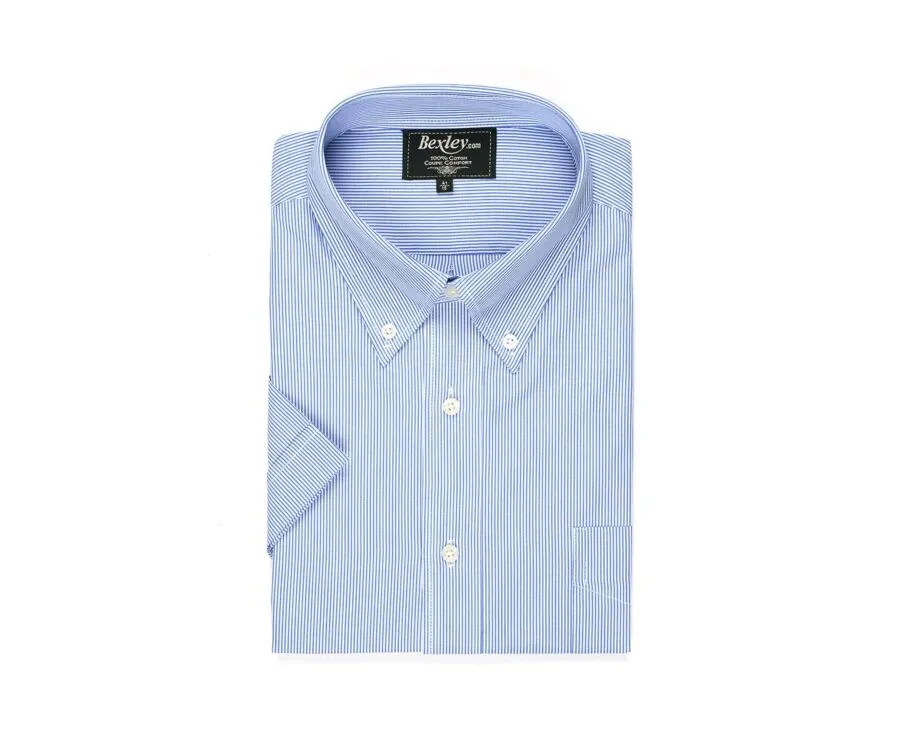 Chemise rayée bleu et blanc - Poche Trent Mc