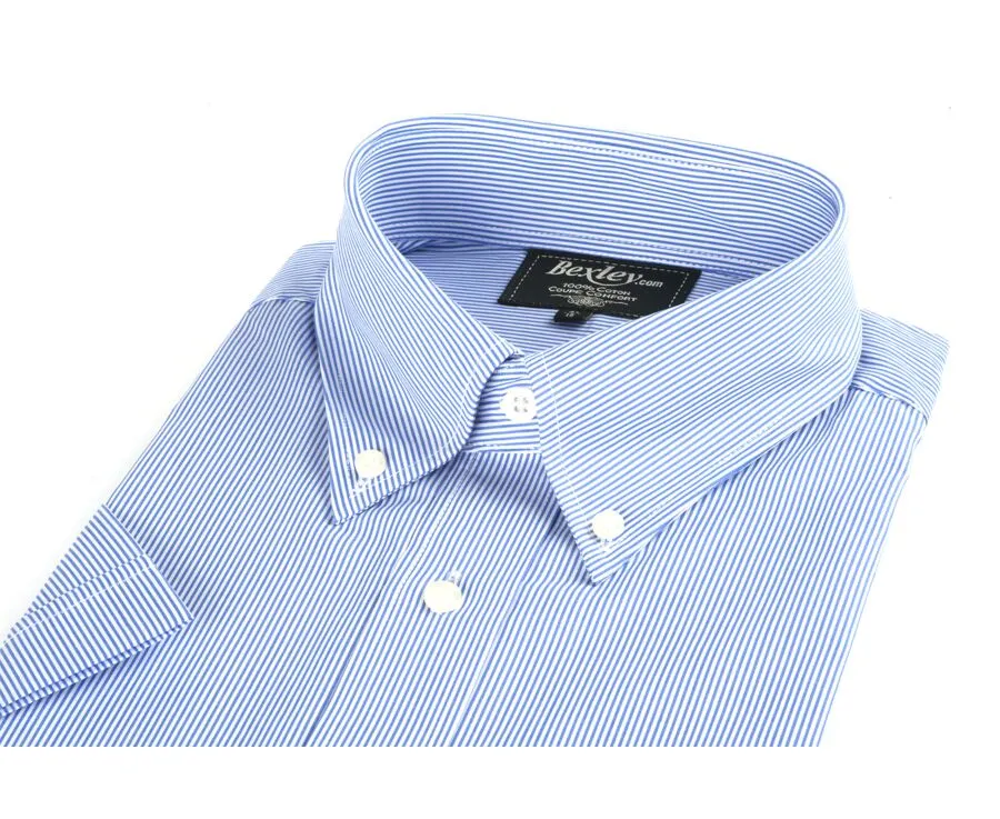 Chemise rayée bleu et blanc - Poche Trent Mc