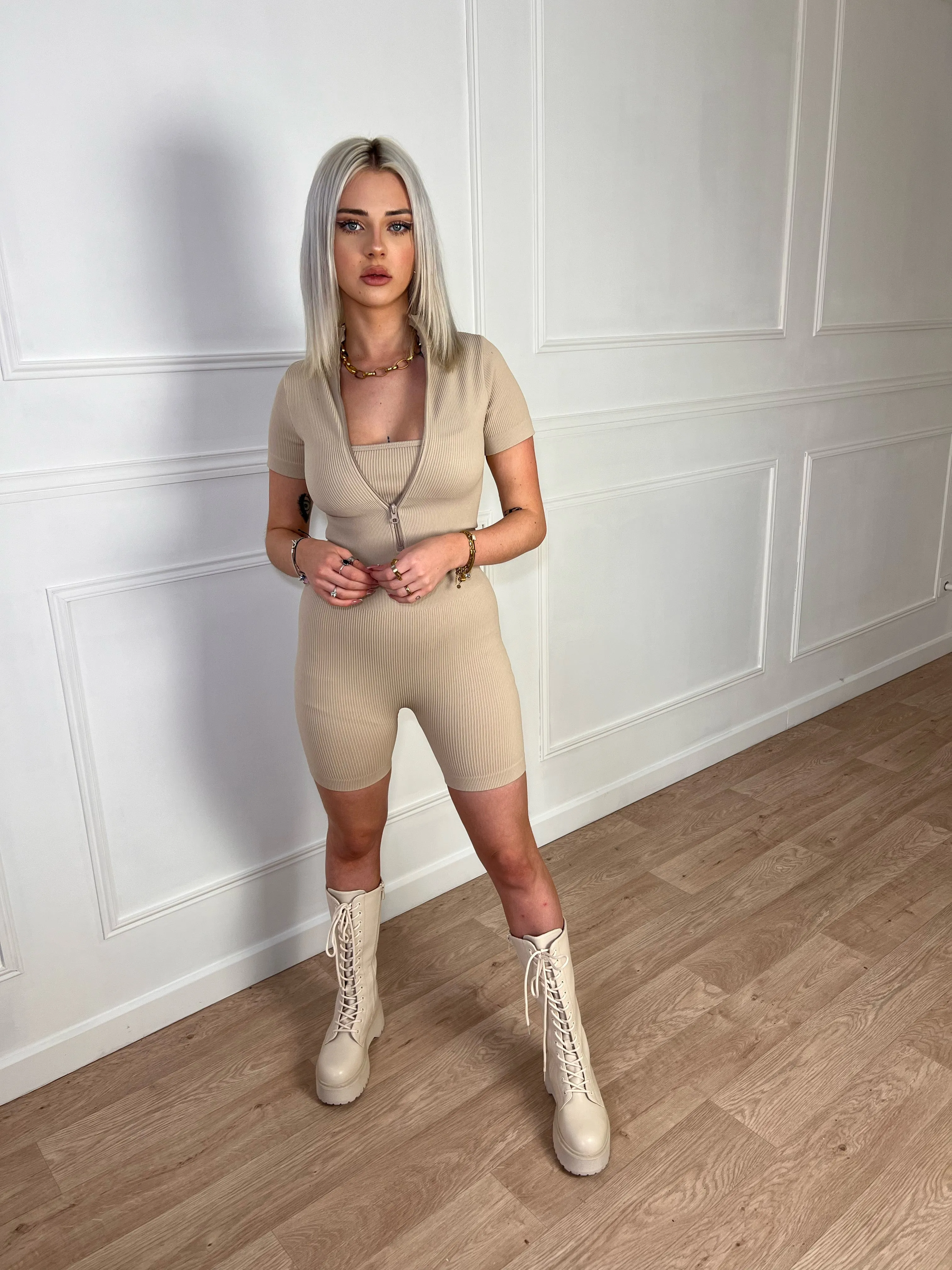 Combishort gainante zippée