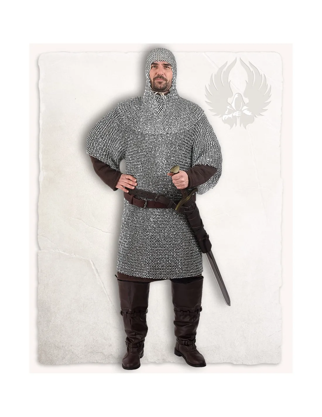 Cotte de mailles bourreau finition polie Richard (anneaux rivetés) ⚔️ Boutique