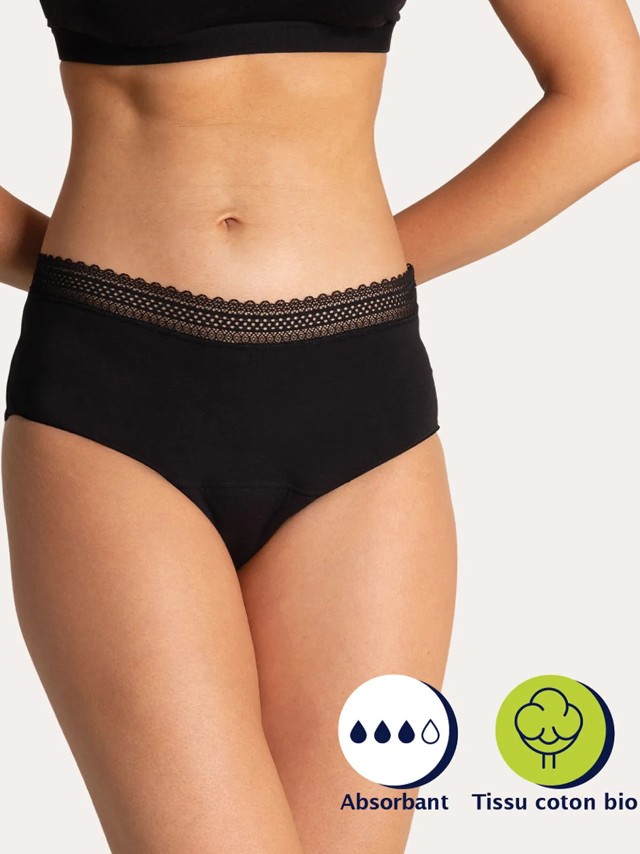 Culotte anti-fuites taille haute