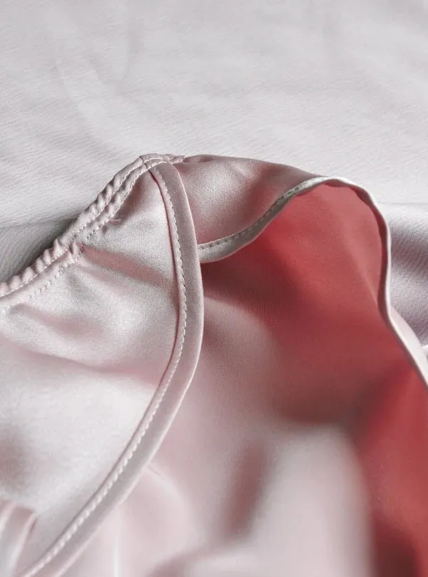 Culotte satin brodée rose poudrée - La Géniale