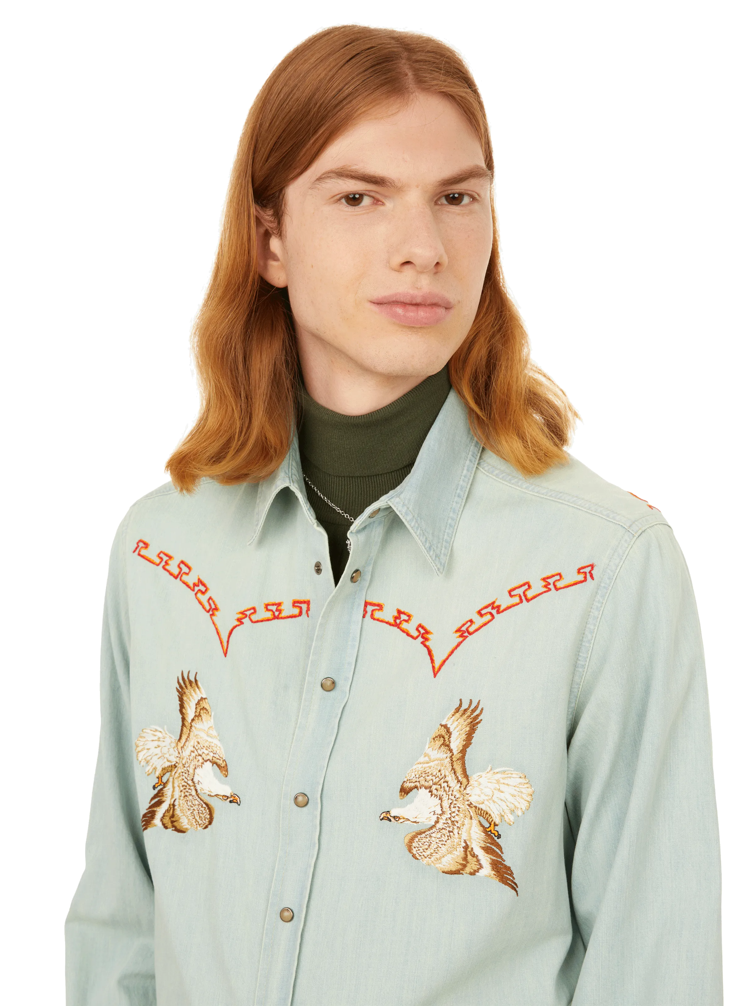 ETRO  Chemise en jean brodée - Bleu