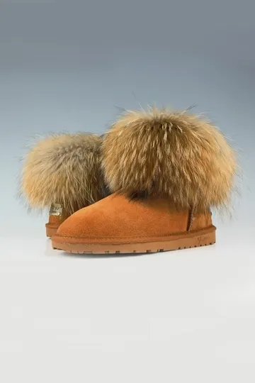 Jolies Bottines marron fourrées plates imperméables