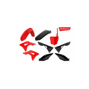 Kit plastiques - Noir Rouge - POLISPORT Honda 250 450 CRF-R 2017-2021