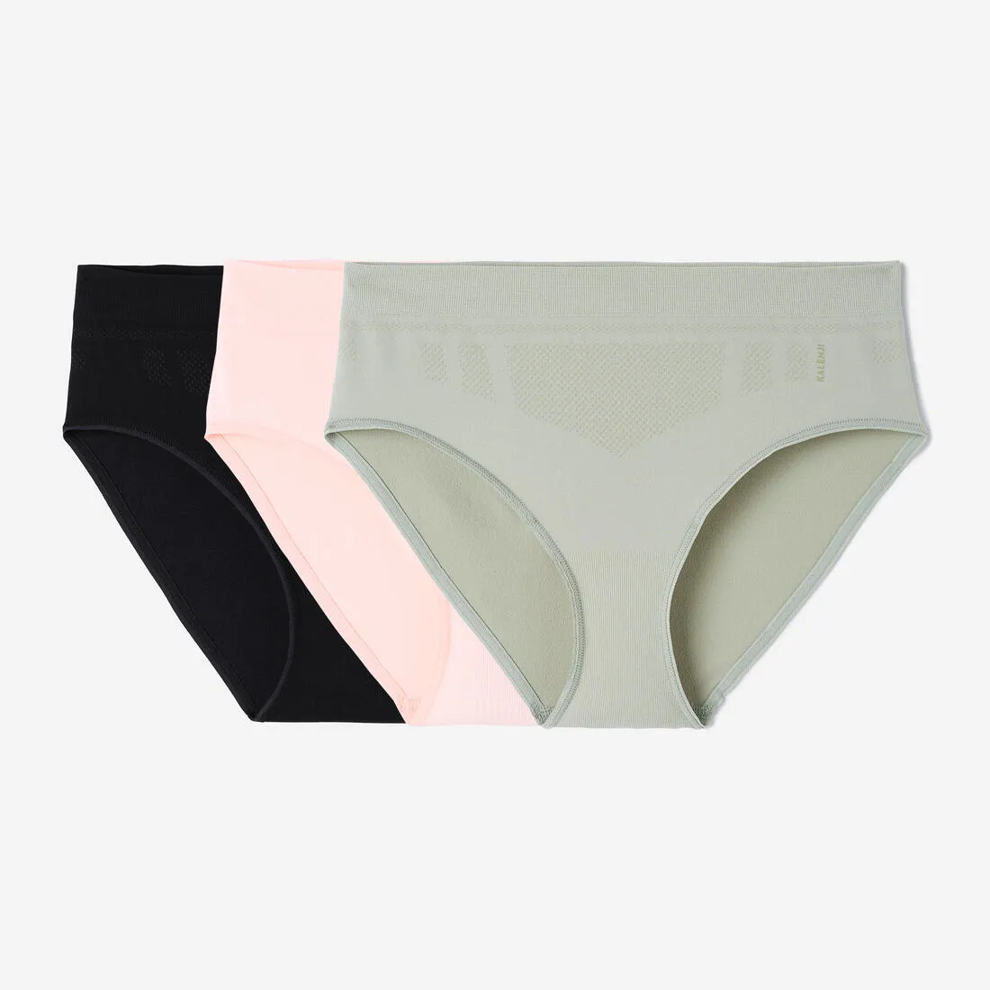 Lot de 3 culottes sans coutures Femme, noir/quartz/gris/sauge