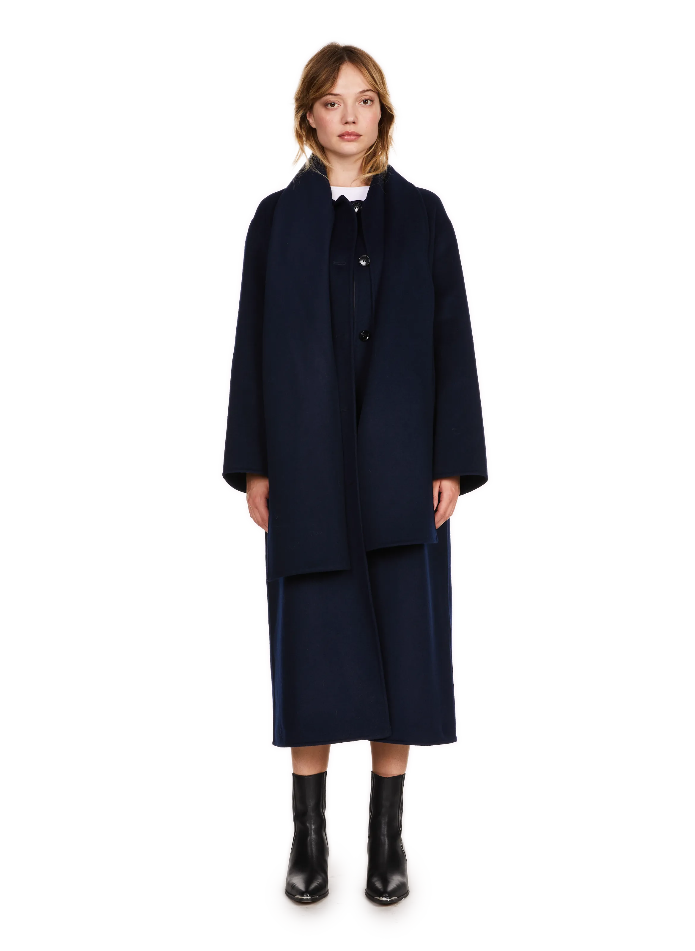 MANTEAU LONG AVEC éCHARPE EN LAINE - SAISON 1865 pour FEMME | Printemps