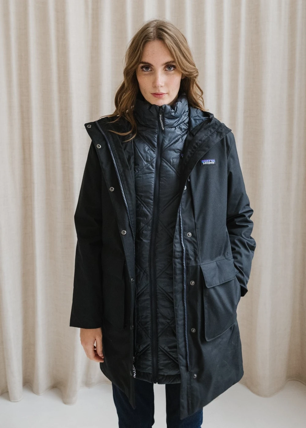 Parka réversible 3 en 1 en matière recyclée | marine "w's pine bank 3-in-1 parka pitch blue" femme
