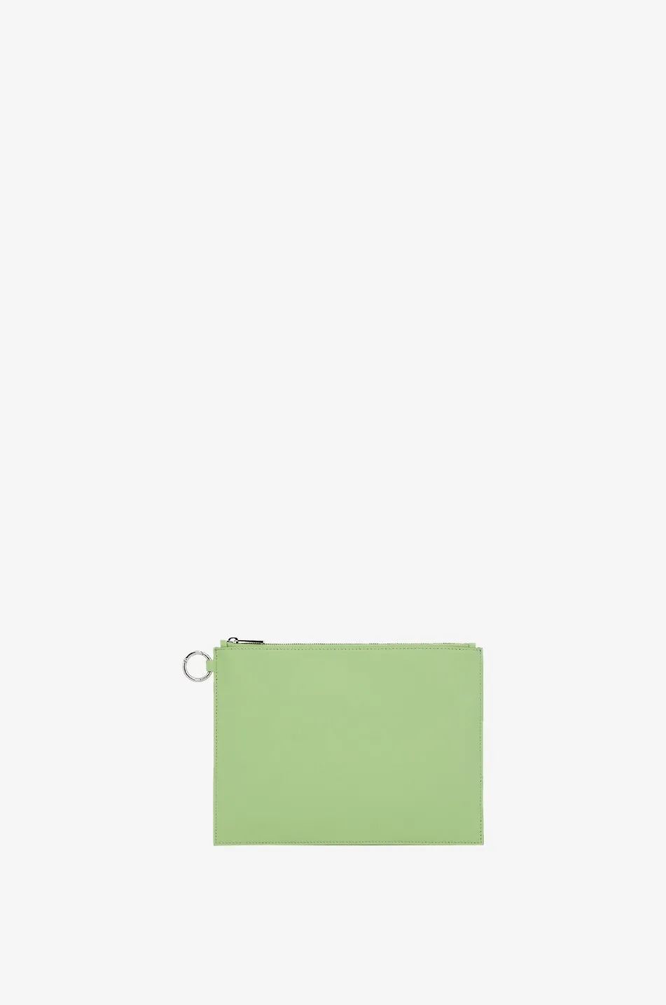 Pochette zippée en cuir lisse Essential