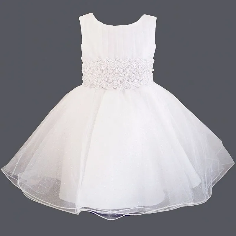 Robe blanche princesse tulle fille CH 0007SM