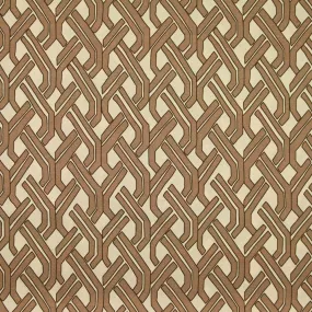 Twill satin polyester branchement beige fond écru