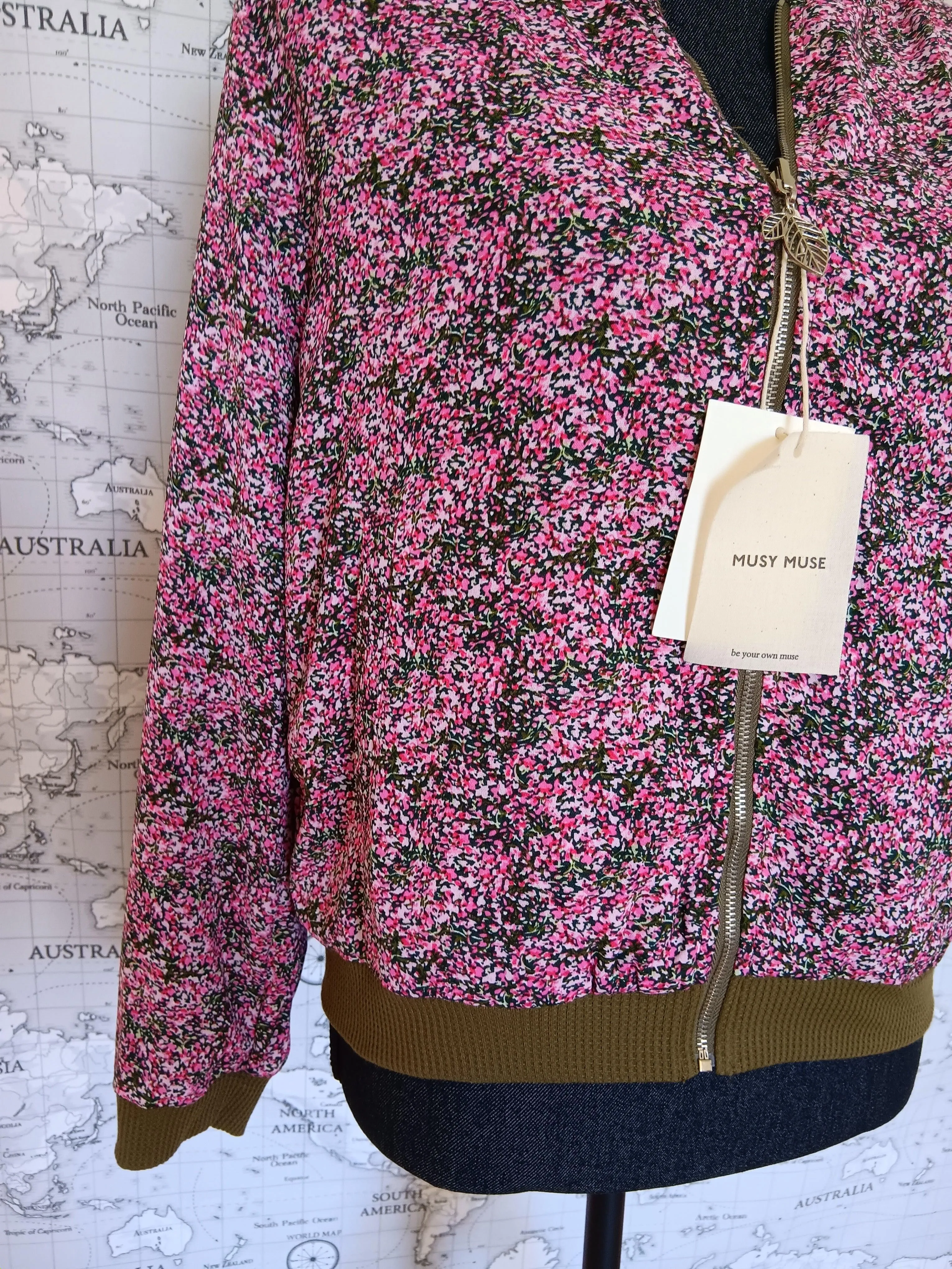Veste zippée Sarah John couleurs Marron Rose